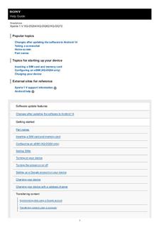 Sony Xperia 1 V manual. Camera Instructions.